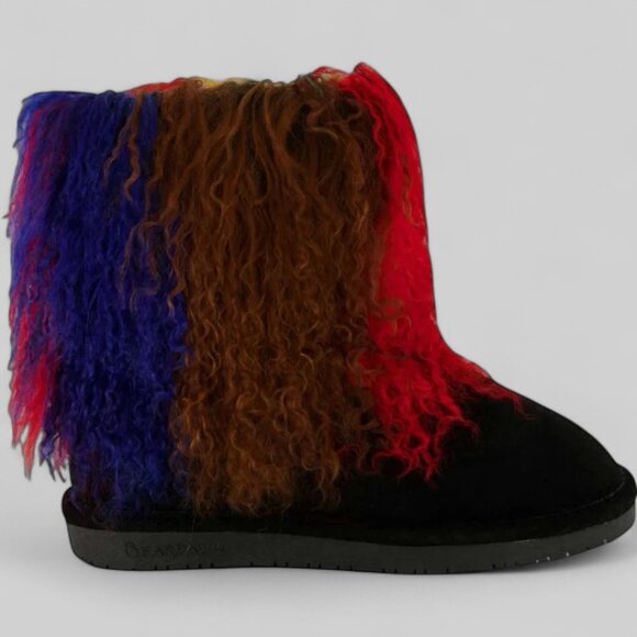 Bearpaw Boo Rasta Shearling Wool Lined Curly Lamb Fur Mongolian Sherpa Boots 7 - Picture 3 of 9